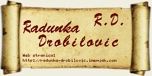 Radunka Drobilović vizit kartica